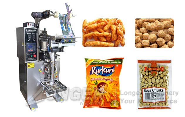 Vertical Namkeen Kurkure Packaging Machine|Soya Chunks Filling Sealing Machine