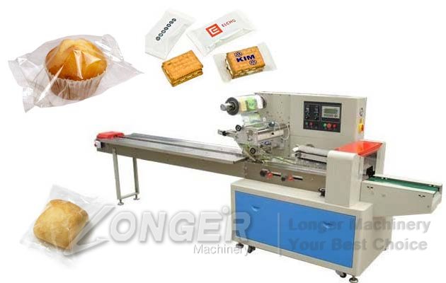 Automatic Pillow Type Candy Packing Machine|Bread Cookie Biscuit Flow Wrapping Equipment