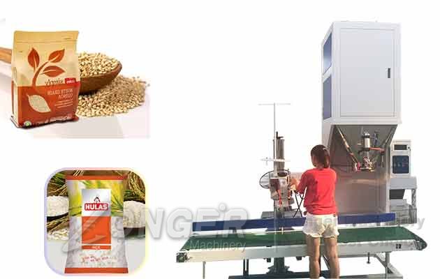 Rice Packaging Machine|Grains Bags Weighing Filling Sealing Machine