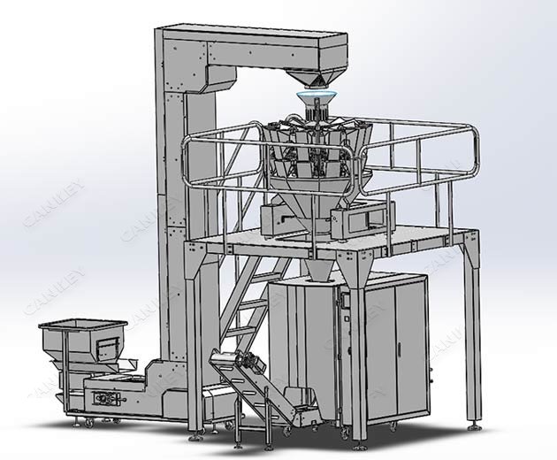 chips packing machine with multi-head weight